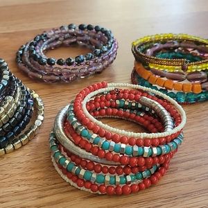 Lot of 4 beaded statement bracelets